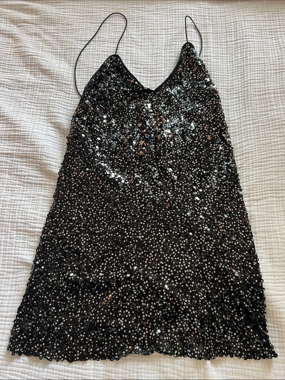 Lulu's Black Sequin Slip Dress - Picture 3 of 4